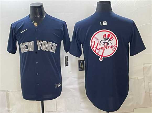 Men%27s New York Yankees Team Big Logo Navy Limited Stitched Baseball Jersey->new york yankees->MLB Jersey