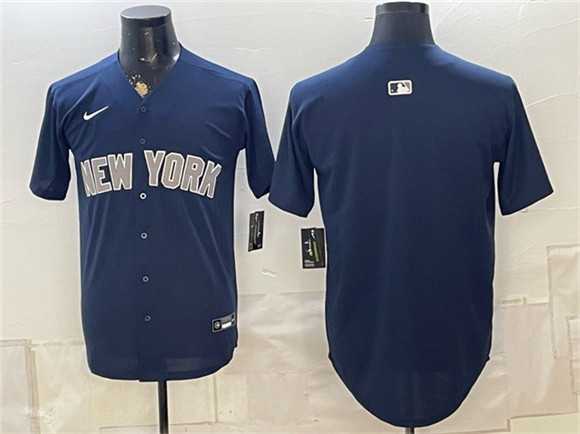 Men%27s New York Yankees Blank Navy Limited Stitched Jersey->milwaukee brewers->MLB Jersey