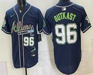 Men%27s Atlanta Braves #96 Outkast Navy Galaxy With Outkast Patch Vapor Limited Stitched Jersey Dzhi->boston red sox->MLB Jersey