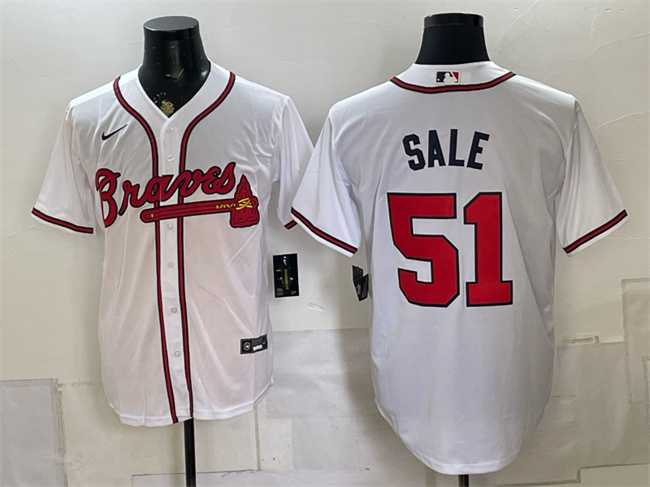 Men%27s Atlanta Braves #51 Chris Sale White Cool Base Stitched Jersey->atlanta braves->MLB Jersey