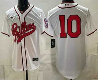 Men%27s Philadelphia Phillies #10 JT Realmuto White 2026 Field of Dreams Stadium Stitched Jersey->philadelphia phillies->MLB Jersey