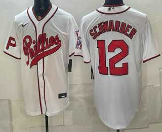 Men%27s Philadelphia Phillies #12 Kyle Schwarber Name White 2026 Field of Dreams Stadium Stitched Jersey->philadelphia phillies->MLB Jersey
