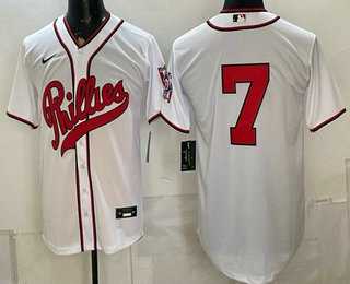Men%27s Philadelphia Phillies #7 Trea Turner White 2026 Field of Dreams Stadium Stitched Jersey->philadelphia phillies->MLB Jersey