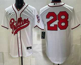 Men%27s Philadelphia Phillies #28 Alec Bohm White 2026 Field of Dreams Stadium Stitched Jersey->philadelphia phillies->MLB Jersey