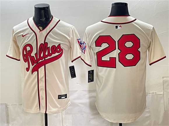 Men%27s Philadelphia Phillies #28 Alec Bohm Cream 2026 Field of Dreams Stadium Stitched Jersey->philadelphia phillies->MLB Jersey
