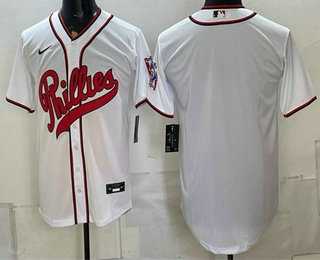 Men%27s Philadelphia Phillies Blank White 2026 Field of Dreams Stadium Stitched Jersey->philadelphia phillies->MLB Jersey