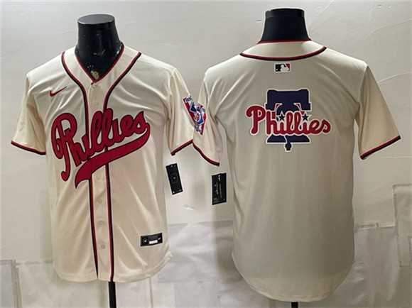 Men%27s Philadelphia Phillies Team Big Logo Cream 2026 Field of Dreams Stadium Stitched Baseball Jersey->philadelphia phillies->MLB Jersey