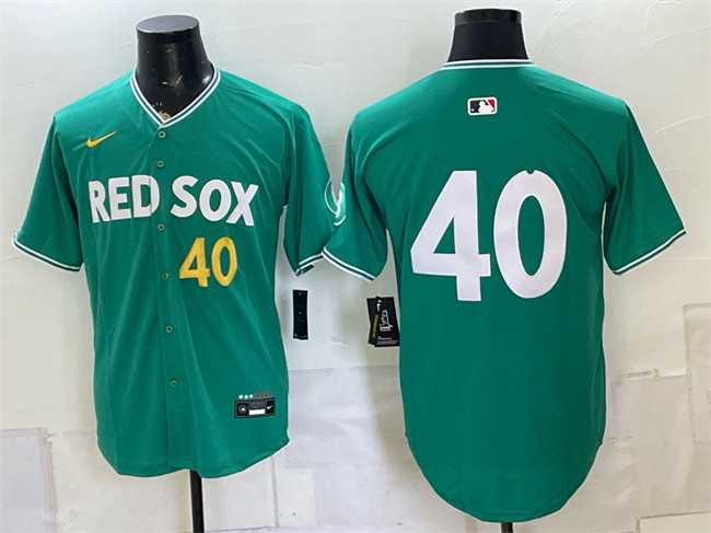 Men%27s Boston Red Sox #40 Willson Contreras Green 2025 City Connect Limited Stitched Jersey->boston red sox->MLB Jersey