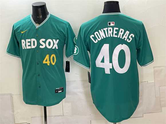 Men%27s Boston Red Sox #40 Willson Contreras Green 2025 City Connect Limited Stitched Jersey1->boston red sox->MLB Jersey