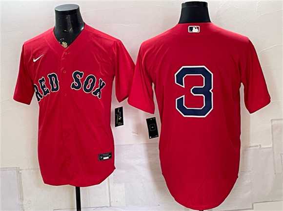 Men%27s Boston Red Sox #3 Ceddanne Rafaela Red Cool Base Stitched Jersey->boston red sox->MLB Jersey