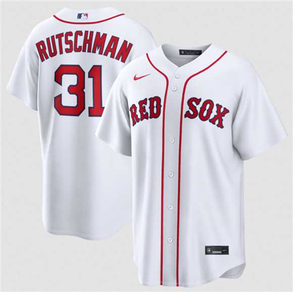Men%27s Boston Red Sox #31 Adley Rutschman White Cool Base Stitched Jersey Dzhi->boston red sox->MLB Jersey