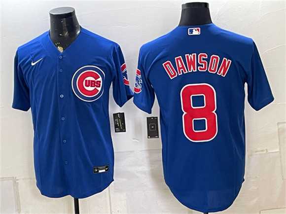 Men%27s Chicago Cubs #8 Andre Dawson Royal Stitched Jersey->chicago cubs->MLB Jersey