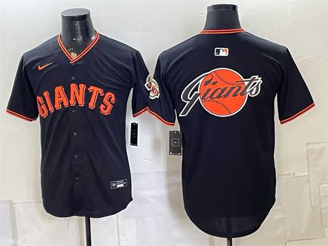 Men%27s San Francisco Giants Team Big Logo Black Limited Stitched Baseball Jersey->san diego padres->MLB Jersey