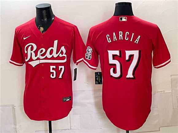 Mens Cincinnati Reds #57 Julian Garcia Red Stitched Jersey->cincinnati reds->MLB Jersey