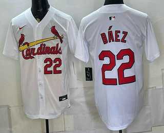 Men%27s St Louis Cardinals #22 Joshua Baez White Cool Base Stitched Jersey->st.louis cardinals->MLB Jersey