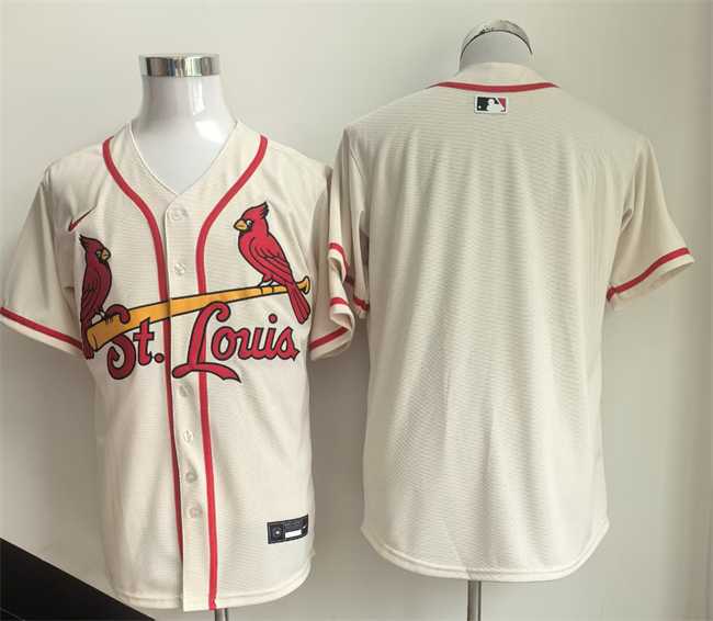 Men%27s St. Louis Cardinals Blank Cream Limited Stitched Jersey->st.louis cardinals->MLB Jersey