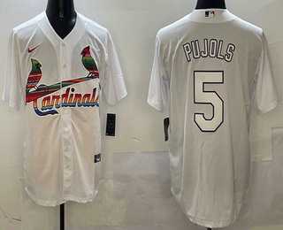 Men%27s St Louis Cardinals #5 Albert Pujols White Mexico Cool Base Stitched Jersey->st.louis cardinals->MLB Jersey