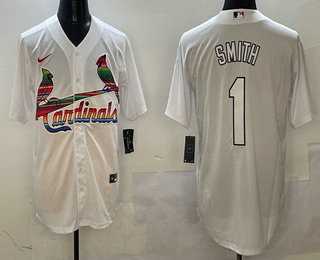 Men%27s St Louis Cardinals #1 Ozzie Smith White Mexico Cool Base Stitched Jersey->san francisco giants->MLB Jersey