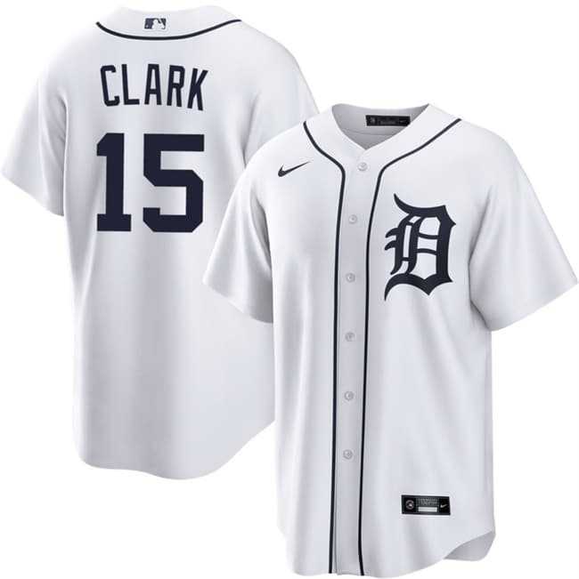 Mens Detroit Tigers #15 Max Clark White 2026 Cool Base Stitched Jersey Dzhi->detroit tigers->MLB Jersey