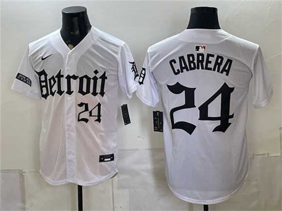 Mens Detroit Tigers #24 Miguel Cabrera 2026 White Motor Gothic Edition Vapor Premier Limited Stitched Jersey Dzhi->detroit tigers->MLB Jersey