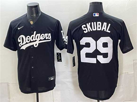 Men%27s Los Angeles Dodgers #29 Tarik Skubal Black Cool Base Stitched Jersey->los angeles dodgers->MLB Jersey