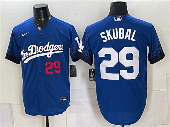 Mens Los Angeles Dodgers #29 Tarik Skubal Royal City Connect Stitched Jersey->los angeles dodgers->MLB Jersey