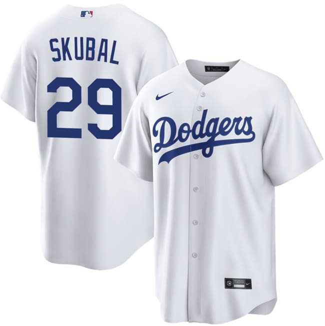 Mens Los Angeles Dodgers #29 Tarik Skubal White Cool Base Stitched Jersey->los angeles dodgers->MLB Jersey