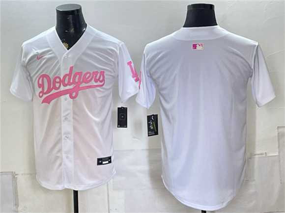 Mens Los Angeles Dodgers Blank White Pink Vapor Limited Stitched Jersey->los angeles dodgers->MLB Jersey