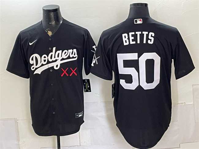 Mens Los Angeles Dodgers x KAWS #50 Mookie Betts Black Vapor Premier Limited Stitched Jersey->los angeles dodgers->MLB Jersey