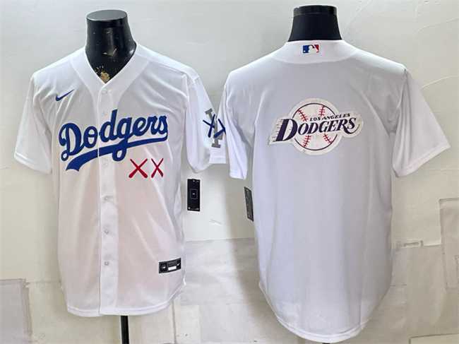 Mens Los Angeles Dodgers x KAWS Team Big Logo White Vapor Premier Limited Stitched Jersey Dzhi->los angeles dodgers->MLB Jersey