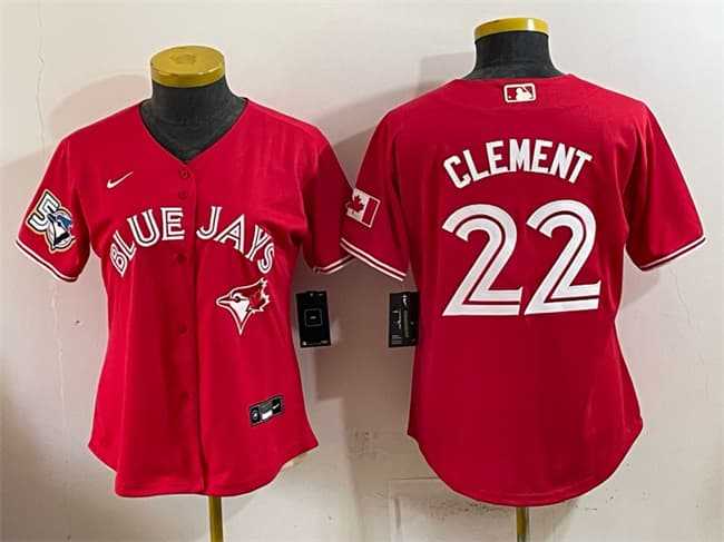Youth Toronto Blue Jays #22 Ernie Clement Red 50 Seasons Patch Stitched Jersey->mlb youth jerseys->MLB Jersey
