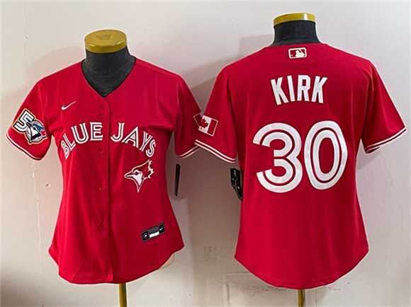 Youth Toronto Blue Jays #30 Alejandro Kirk Red 50 Seasons Patch Stitched Jersey->anaheim ducks->NHL Jersey