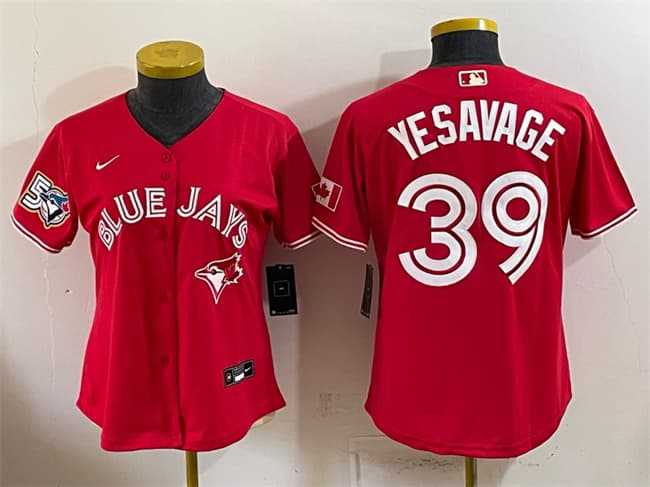 Youth Toronto Blue Jays #39 Trey Yesavage Red 50 Seasons Patch Stitched Jersey->anaheim ducks->NHL Jersey