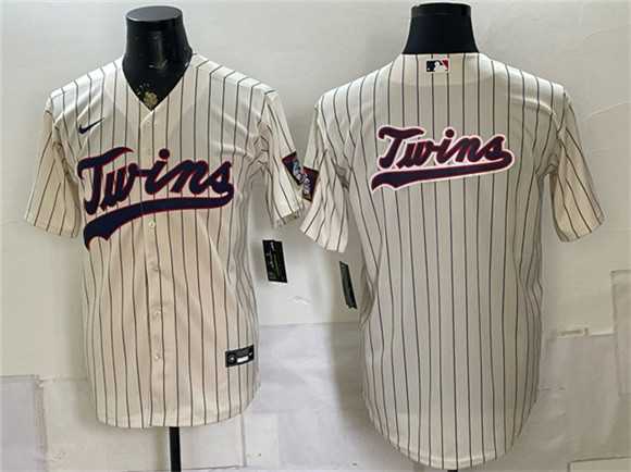 Mens Minnesota Twins Team Big Logo Cream 2026 Field of Dreams Stadium Stitched Jersey->minnesota twins->MLB Jersey