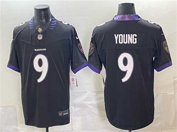 Men%27s Baltimore Ravens #9 Zion Young Black 2026 F.U.S.E. Vapor Stitched Limited Jersey->atlanta falcons->NFL Jersey