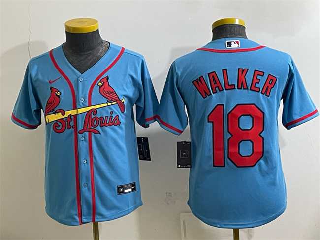 Youth St. Louis Cardinals #18 Jordan Walker Blue Cool Base Stitched Jersey->mlb youth jerseys->MLB Jersey