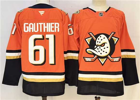 Mens Anaheim Ducks #61 Cutter Gauthier Orange 2026 Home Stitched Hockey Jersey->anaheim ducks->NHL Jersey