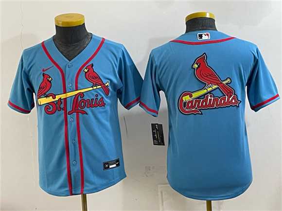 Youth St. Louis Cardinals Team Big Logo Blue Cool Base Stitched Baseball Jersey->new york giants->NFL Jersey