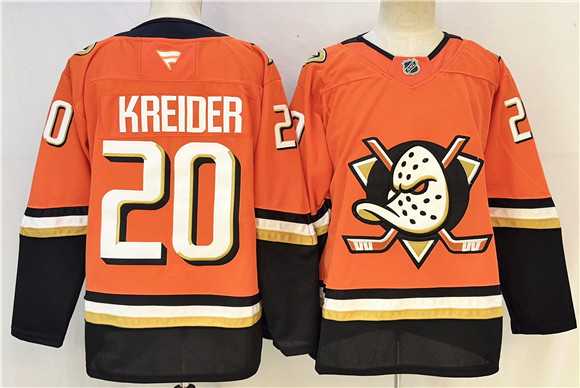 Mens Anaheim Ducks #20 Chris Kreider Orange 2026 Home Stitched Hockey Jersey->anaheim ducks->NHL Jersey