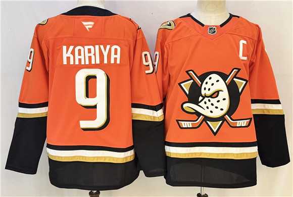 Mens Anaheim Ducks #9 Paul Kariya Orange 2026 With C Patch Home Stitched Hockey Jersey->anaheim ducks->NHL Jersey
