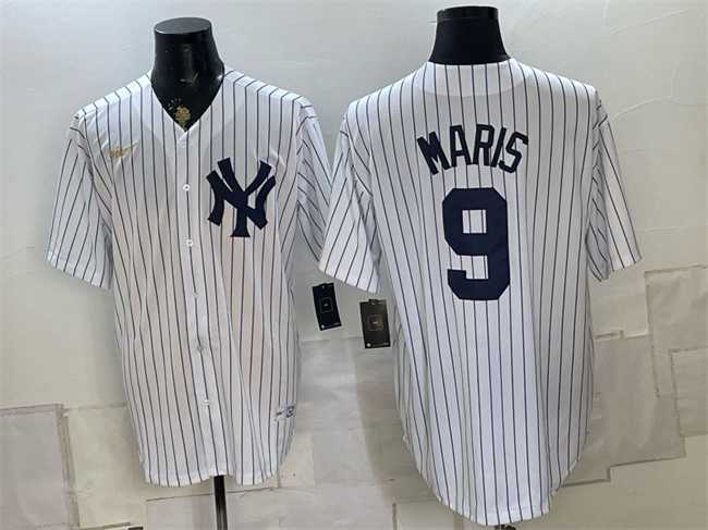 Mens New York Yankees #9 Roger Maris White Home Cool Base Stitched Jersey->new york yankees->MLB Jersey