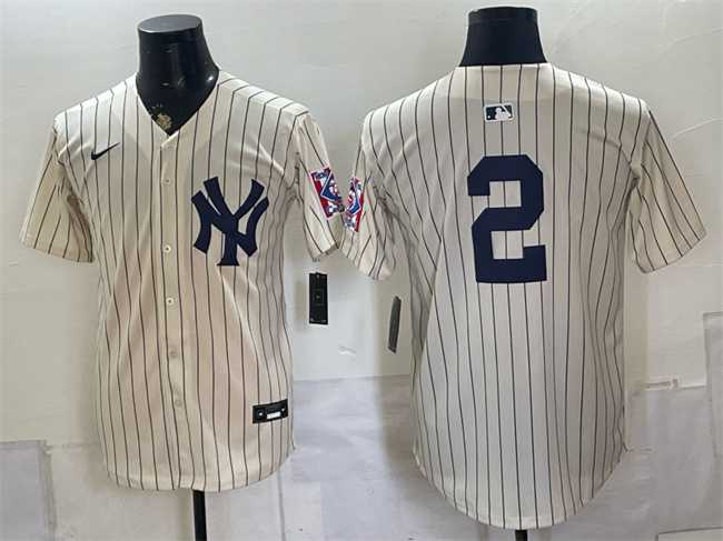 Men%27s New York Yankees #2 Derek Jeter Cream 2026 Field of Dreams Stadium Stitched Jersey->minnesota twins->MLB Jersey