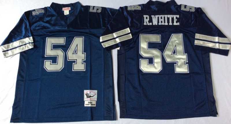 Men%27s Dallas Cowboys #54 Randy White Navy Throwback Stitched Football Jersey->dallas cowboys->NFL Jersey