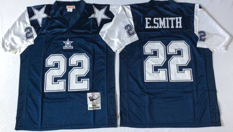 Men%27s Dallas Cowboys #22 Emmitt Smith Navy Thanksgiving Throwback Stitched Football Jersey->dallas cowboys->NFL Jersey