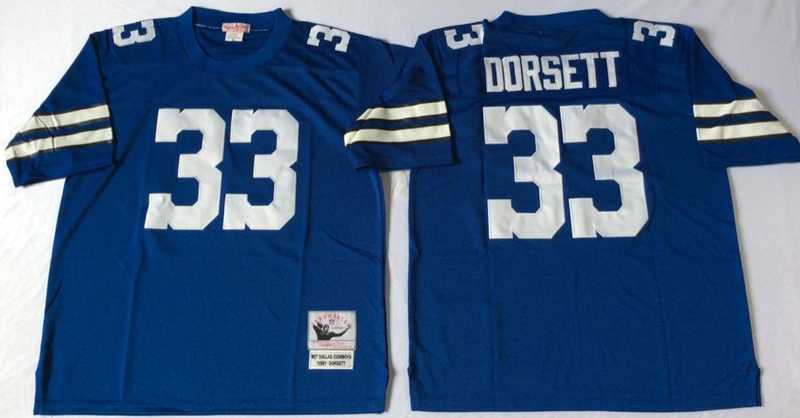 Men%27s Dallas Cowboys #33 Tony Dorsett Blue Throwback Stitched Football Jersey->dallas cowboys->NFL Jersey