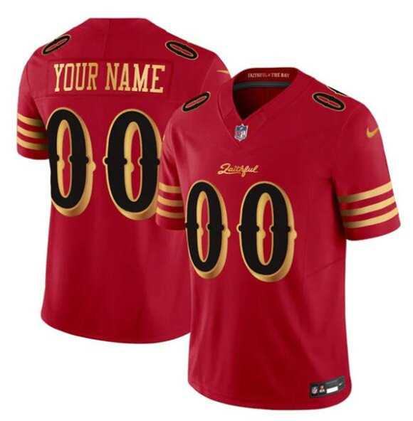 Men%27s San Francisco 49ers Active Player Custom Red Gold 2025 F.U.S.E. %27Rivalries%27 Vapor Limited Stitched Jersey->customized nfl jersey->Custom Jersey