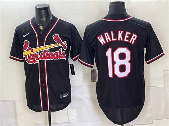 Mens St. Louis Cardinals #18 Jordan Walker 2026 Fashion Replica Black Out Stitched Jersey->st.louis cardinals->MLB Jersey