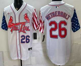 Mens St Louis Cardinals #26 JJ Wetherholt 2026 White Independence Day Vapor Premier Limited Stitched Jersey Dzhi->st.louis cardinals->MLB Jersey