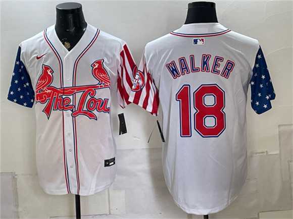 Mens St. Louis Cardinals #18 Jordan Walker 2026 White Independence Day Vapor Limited Stitched Jersey Dzhi->st.louis cardinals->MLB Jersey
