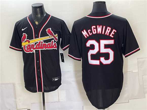 Mens St. Louis Cardinals #25 Mark McGwire 2026 Fashion Replica Black Out Stitched Jersey->st.louis cardinals->MLB Jersey